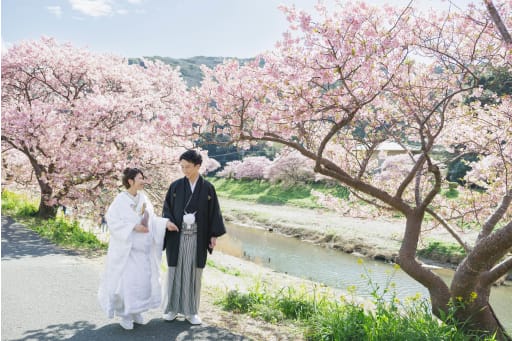 桜並木の道を歩く♪