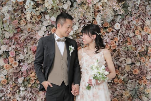 お花に囲まれて