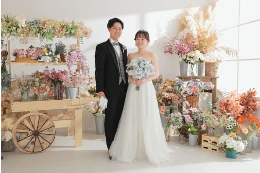 お花に囲まれて