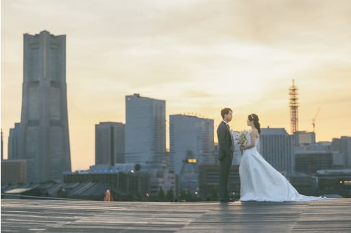 大桟橋の夕景