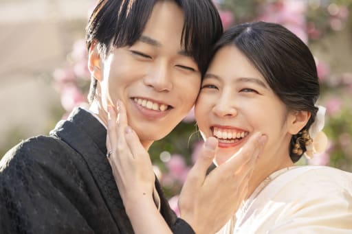 お花に囲まれて