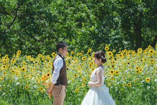 お持ち込みのブーケも使って