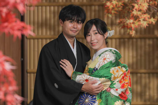 紅葉で仲良く