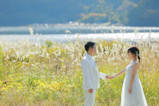 ススキの草原で