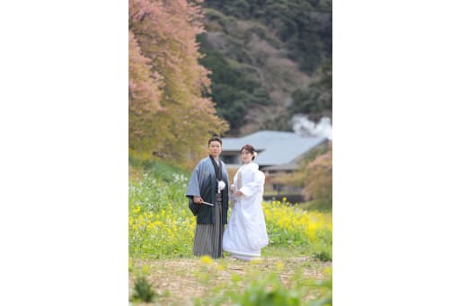 和装で！桜と菜の花ロケーション