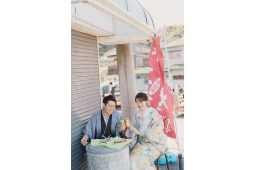 缶ビールで乾杯！