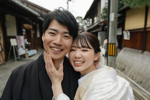 撮影の最後は、ぎゅっと寄り添っていただいてのアップカット！