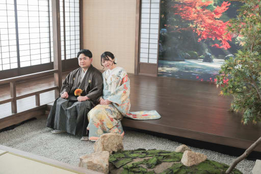 縁側でまったり、秋の情緒を