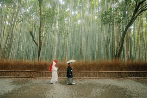 撮影場所は風光明媚な嵐山。