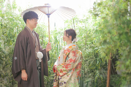 和傘の下、心通わせて。