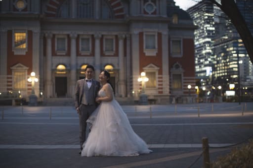 外はすっかり夜景  