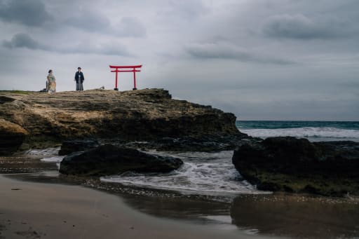 岩場も