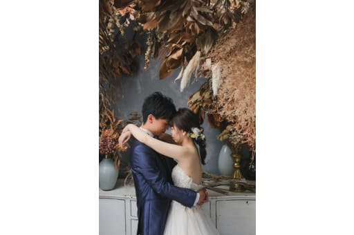 ドライフラワーに囲まれて