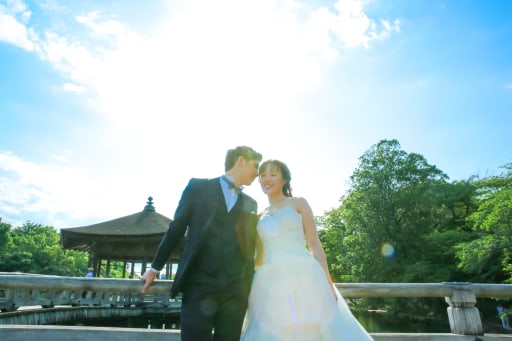 浮見堂を背にして