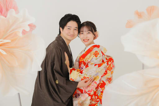 お花に囲まれて