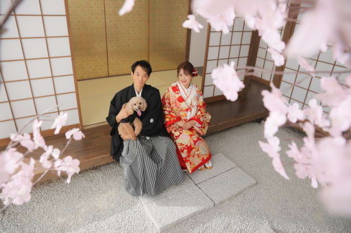 縁側で
