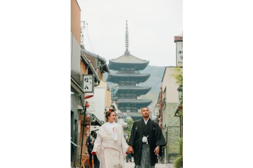 最後に撮影したのは京都の街並みをお散歩するカット。