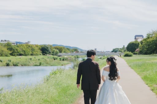 最後は、新郎新婦にゆったりとお散歩していただきました。