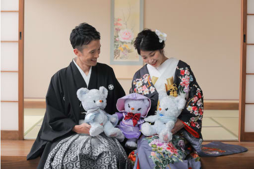 ぬいぐるみと一緒に