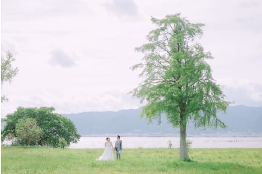 琵琶湖と一緒に♪