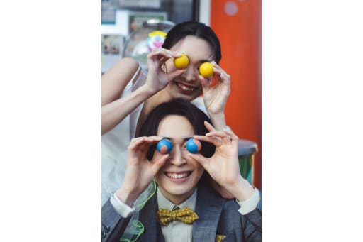 ゴルフボールで目隠し