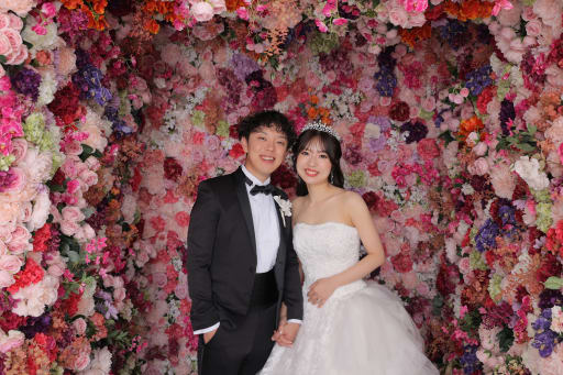 お花に囲まれて