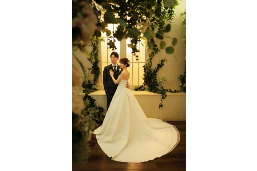 夕日に照らされて