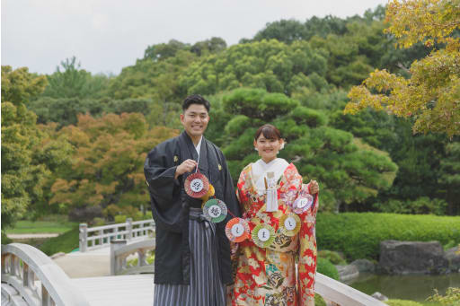 緑の中で結婚報告♪