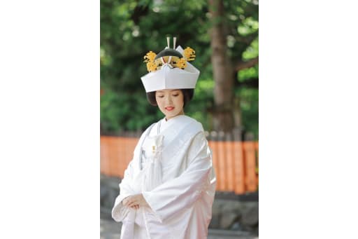 日本髪に結った新婦様の簪が印象的でした