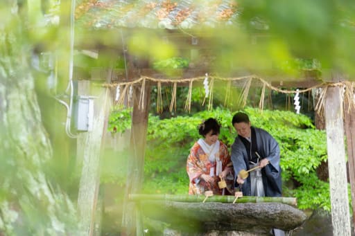 糸島の神社で和装ロケーション