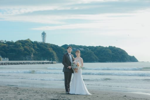 江ノ島をどーんと背景に