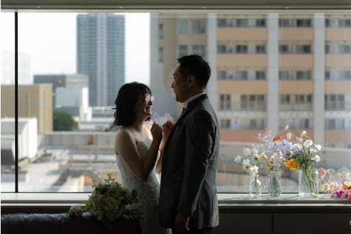 新郎様のデレデレショットが微笑ましい♡