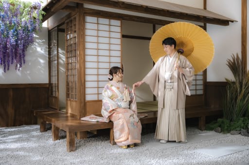 縁側で