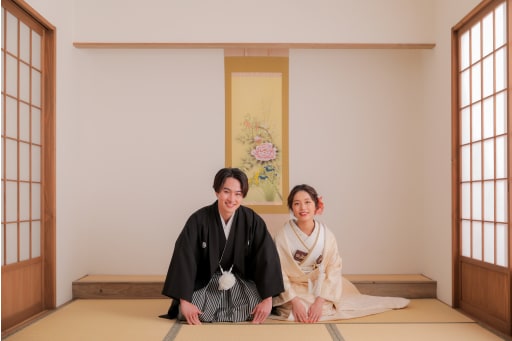 王道のお正座ショットも