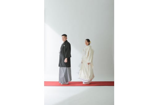 お二人の立ち姿から撮影開始！