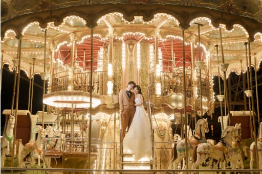 メリーゴーランドのライトアップ