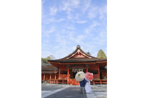 神社での和装撮影も