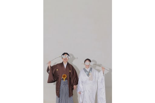 撮影後はスタジオに戻って和装に衣装チェンジ。