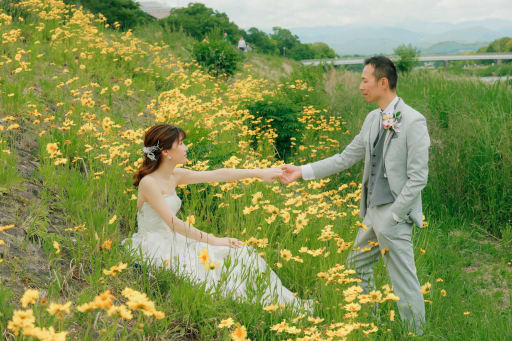 黄色いお花に囲まれて♪