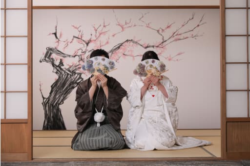 お持ち込みの扇子で