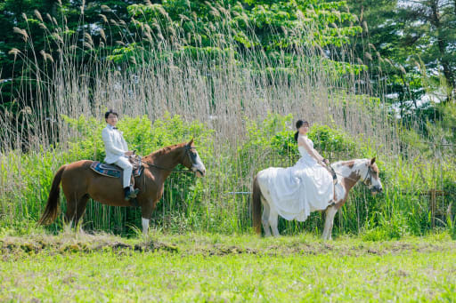 お馬さんに乗って