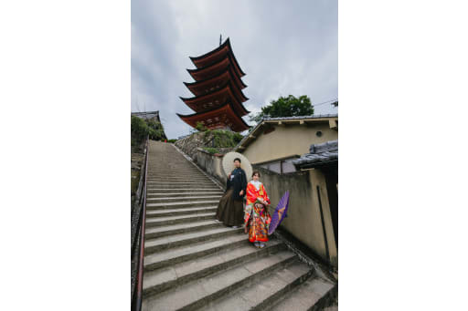 五重塔とお二人