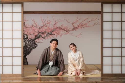 お茶室の中で定番ショットも！