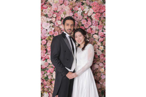 ピンクのお花に囲まれて