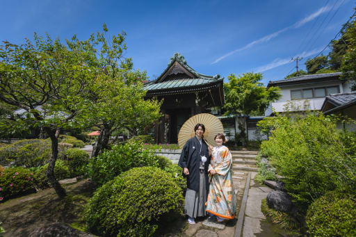 青空広がる鎌倉撮影