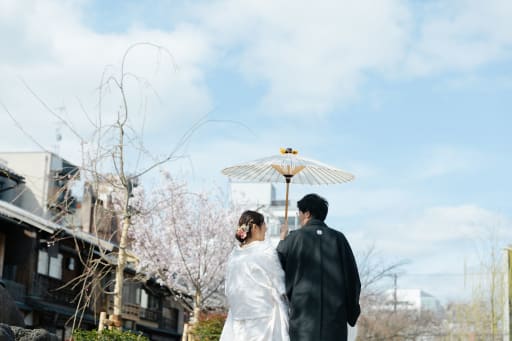 和傘をさして古都をぶらり