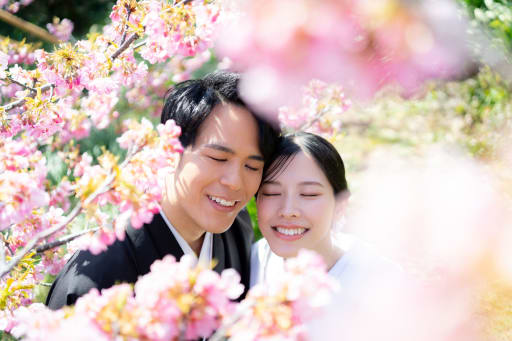 お花に囲まれて