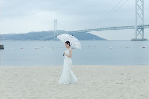 新婦さまお気にいりの“嵐”のカサ