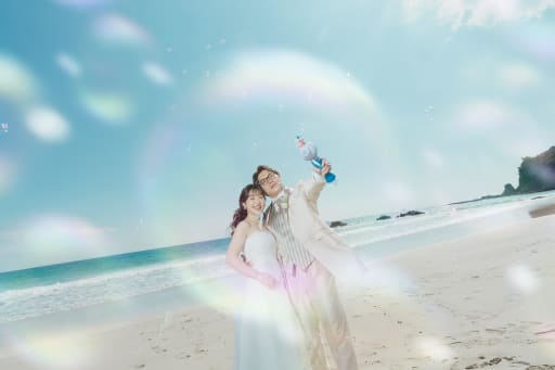 シャボン玉を使って