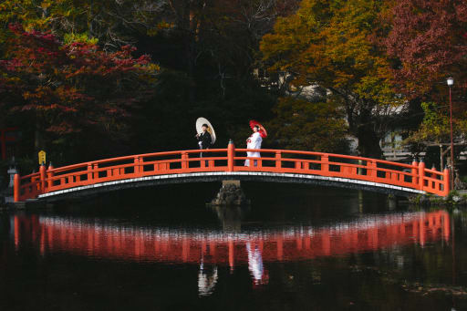 下の池に反射してるのも良いですよね。